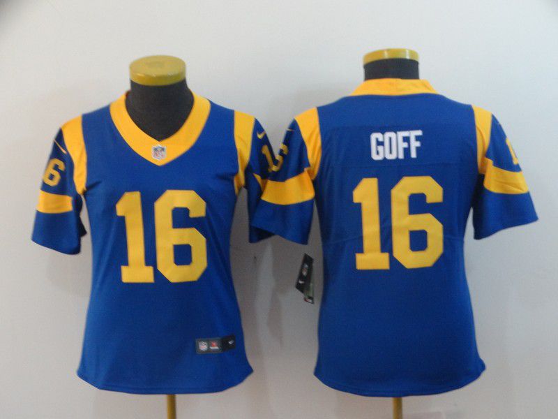 Women Los Angeles Rams #16 Goff Blue Nike Vapor Untouchable Limited Player NFL Jerseys->los angeles rams->NFL Jersey
